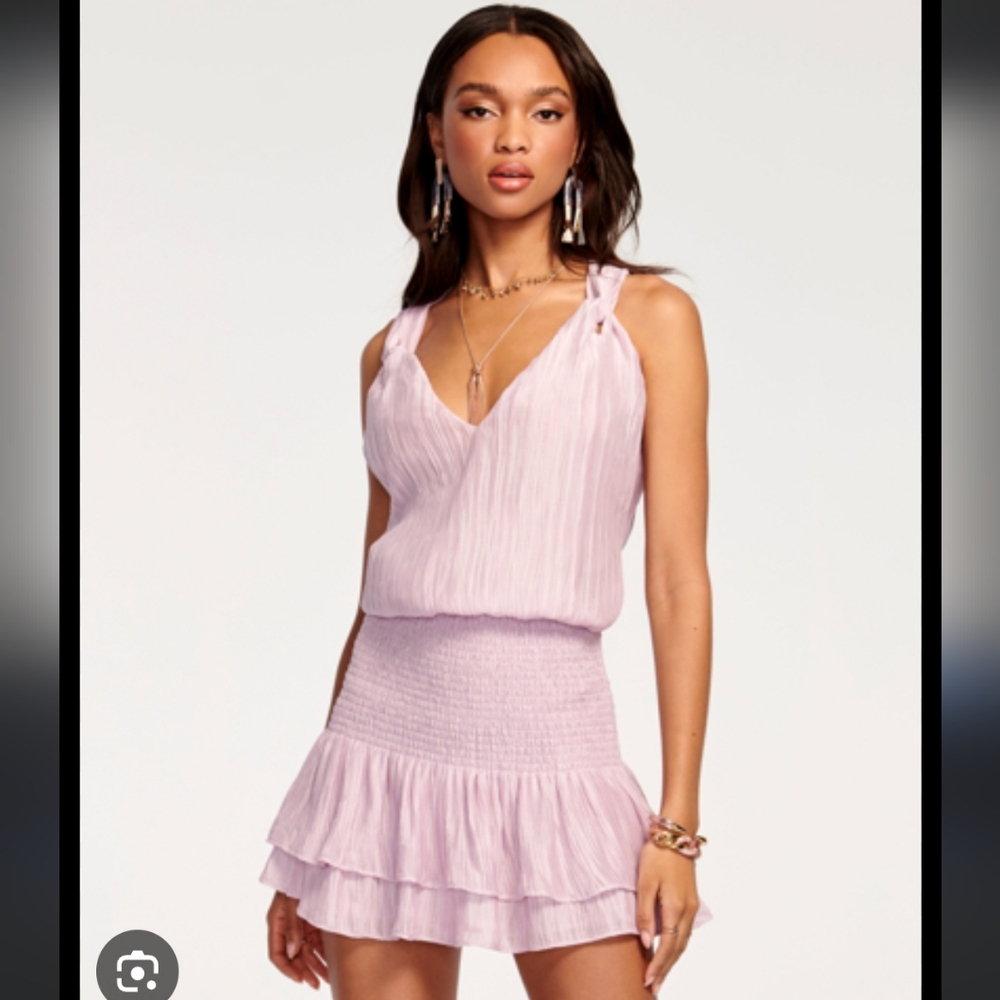 NWT Ramy Brook Banks V Neck Mini Dress Pale Lavender XS $425